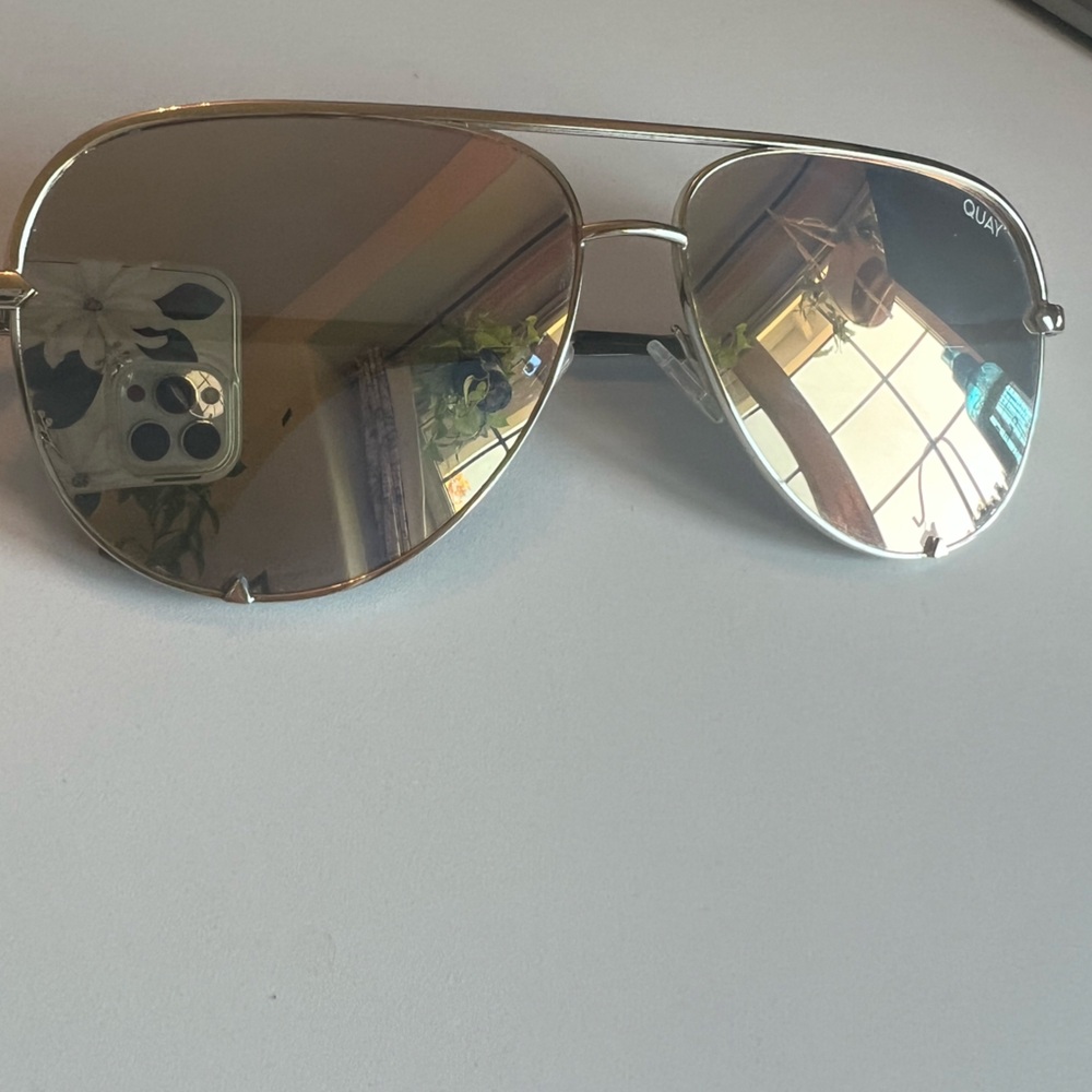 Quay Gold High Key Sunglasses